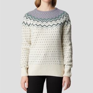 Fjallraven Women's Cream and Purple Sweater